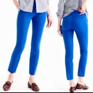 J Crew Martie Blue Cotton Stretch Ankle Career Pants